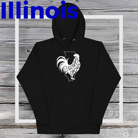 Unisex Locally Grown Illinois Cock Hoodie